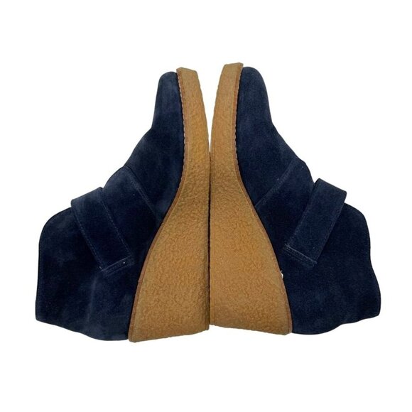 Jack Rogers Izzie Blue Suede Wedge Boot Bootie Adjustable Buckle Women's Size 7 - Picture 14 of 14
